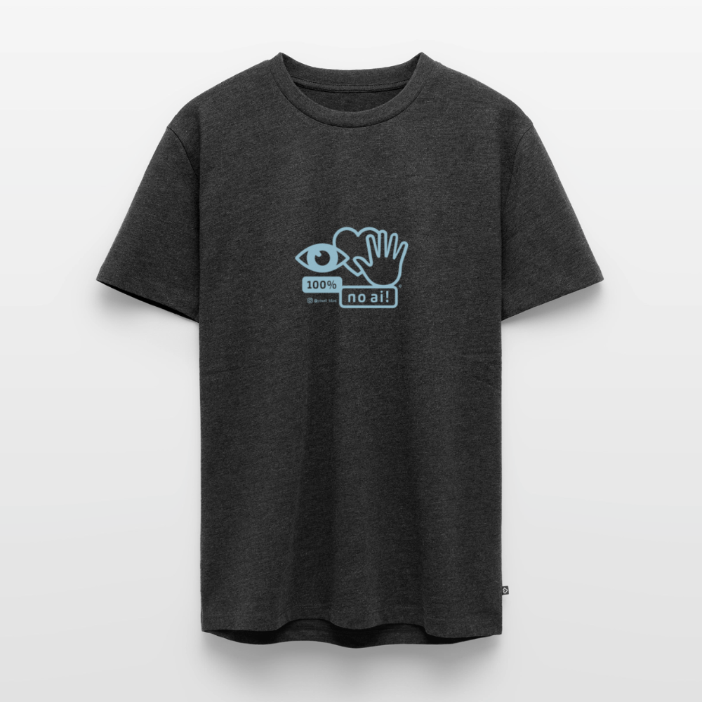 „100% no ai!“ – Men’s Premium T-Shirt - Anthrazit meliert