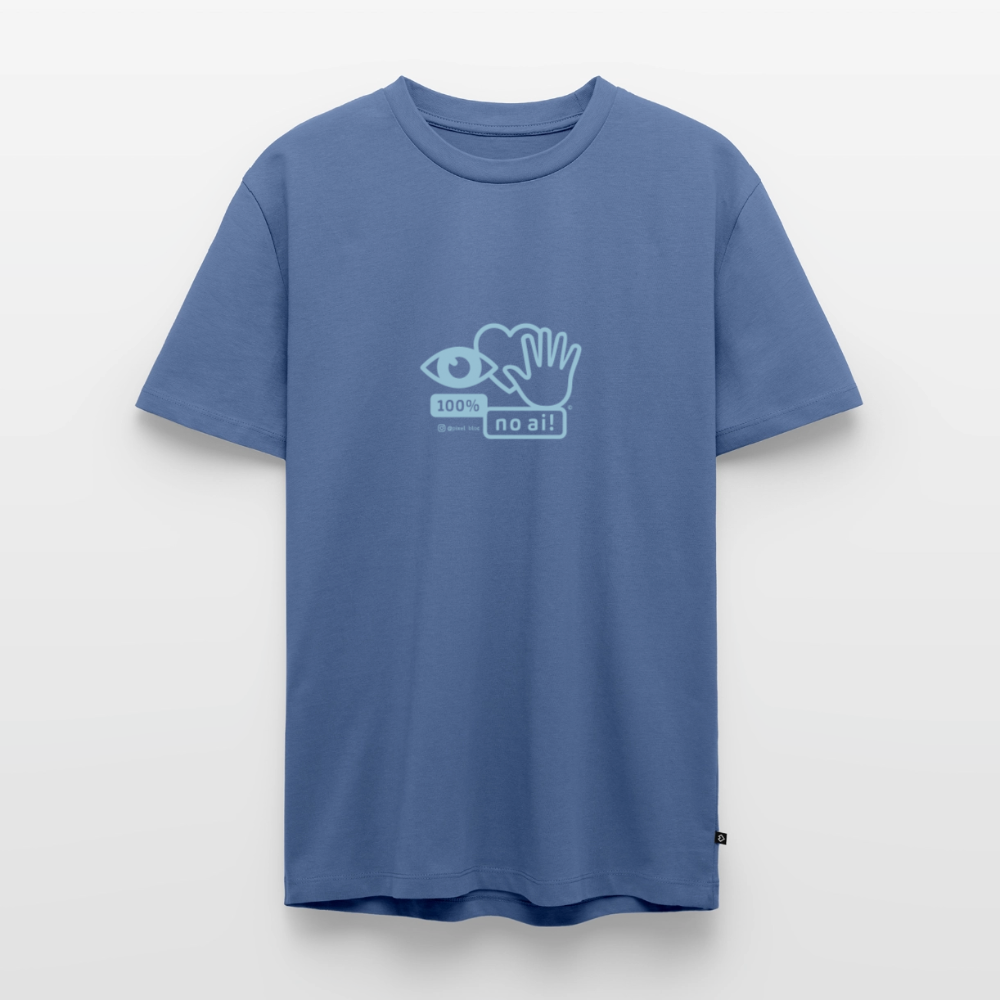 „100% no ai!“ – Men’s Premium T-Shirt - Taubenblau