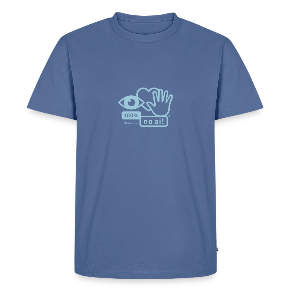 „100% no ai!“ – Men’s Premium T-Shirt - Taubenblau