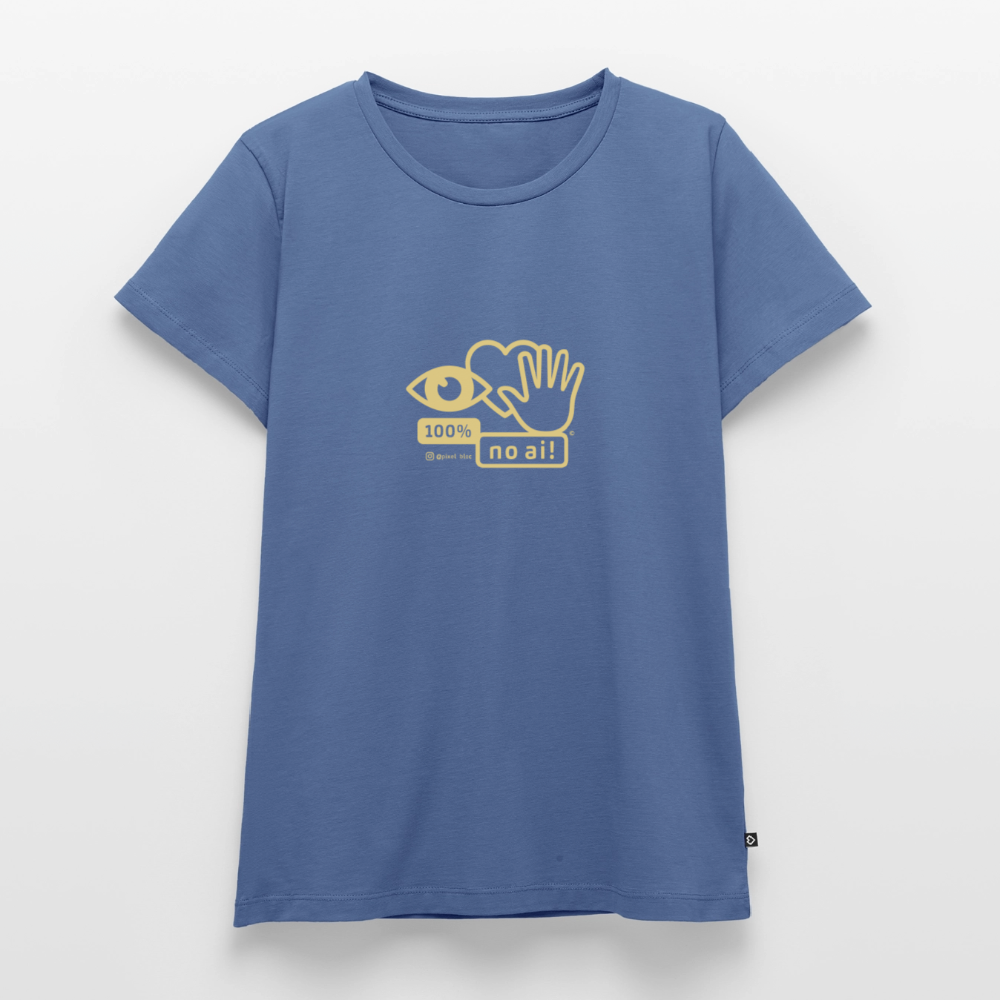 „100% no ai!“ – Women’s Premium T-Shirt - Taubenblau