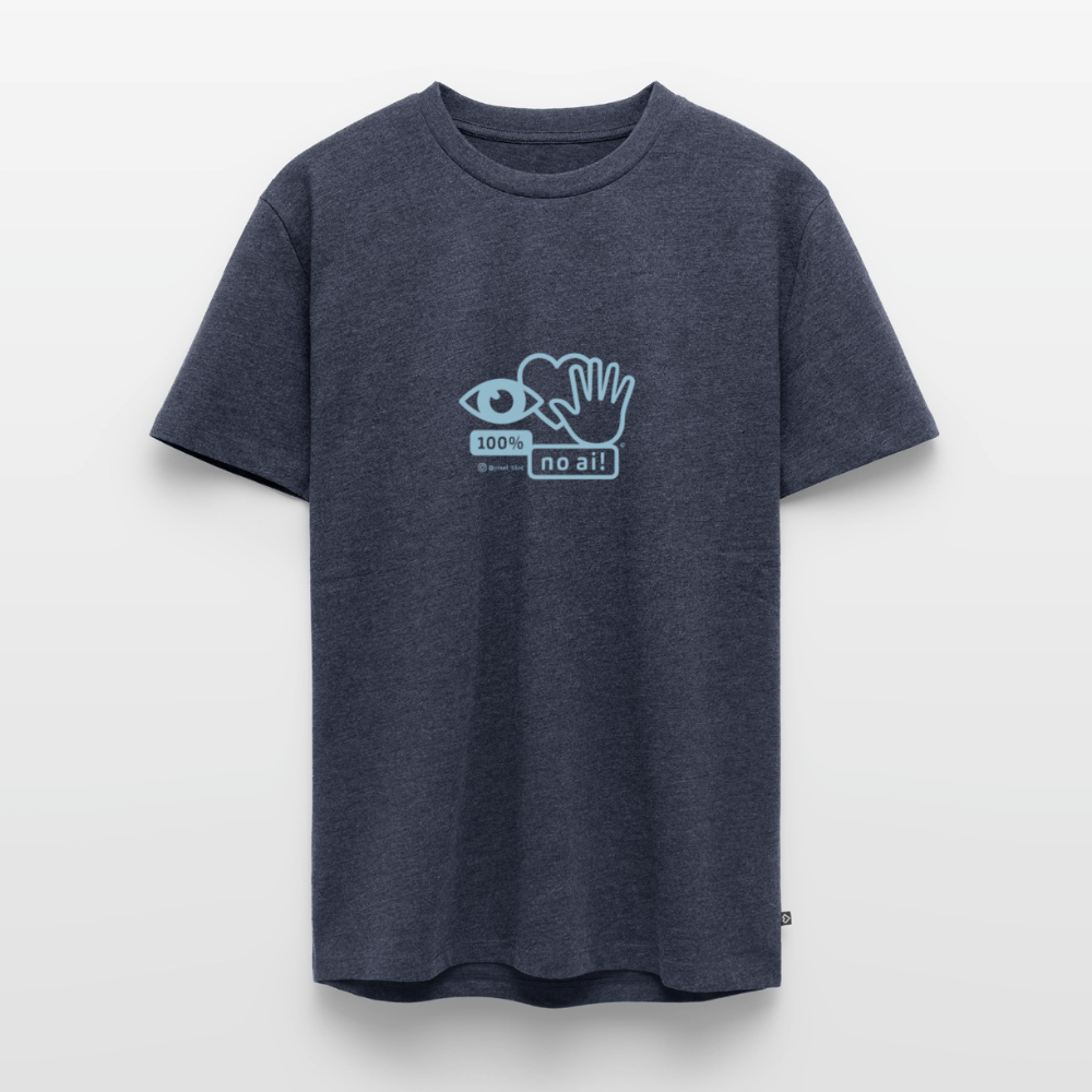 „100% no ai!“ – Men’s Premium T-Shirt - Jeansblau 