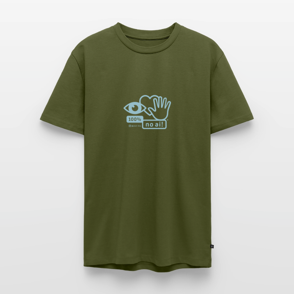„100% no ai!“ – Men’s Premium T-Shirt - Khaki