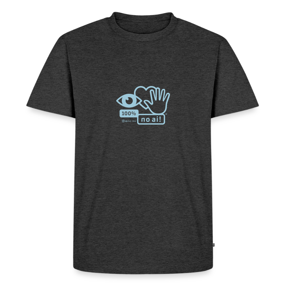„100% no ai!“ – Men’s Premium T-Shirt - Anthrazit meliert