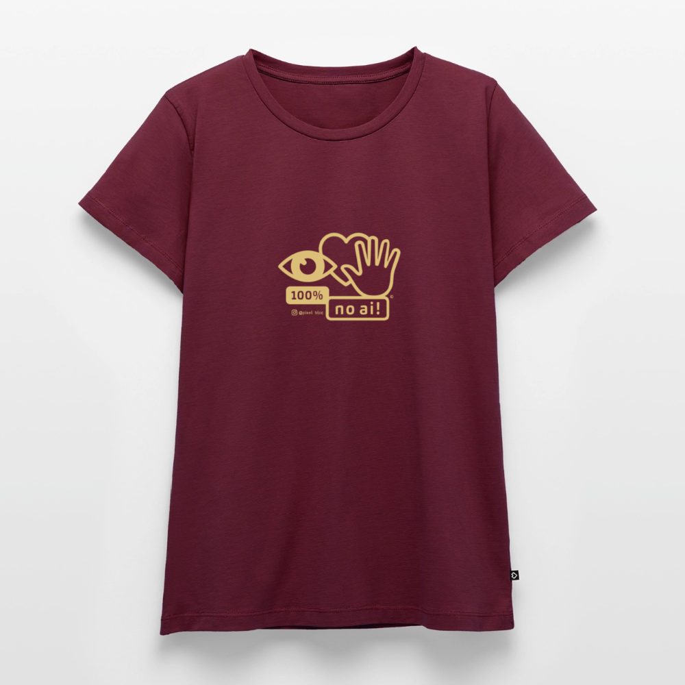 „100% no ai!“ – Women’s Premium T-Shirt - Burgunderrot