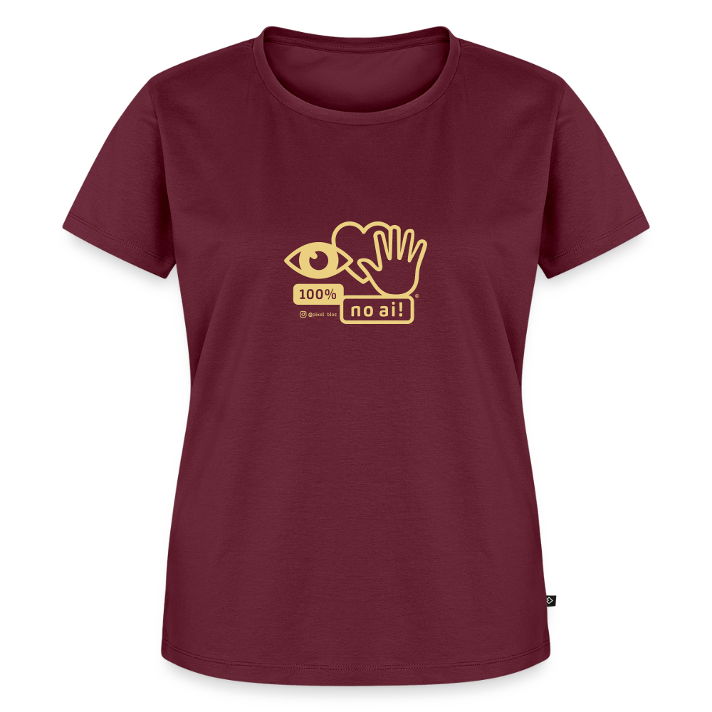 „100% no ai!“ – Women’s Premium T-Shirt - Burgunderrot