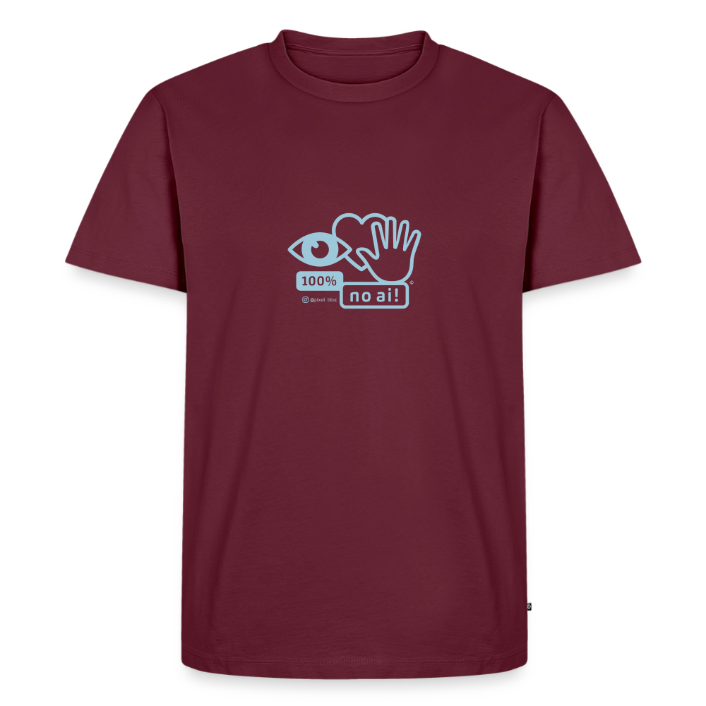 „100% no ai!“ – Men’s Premium T-Shirt - Burgunderrot