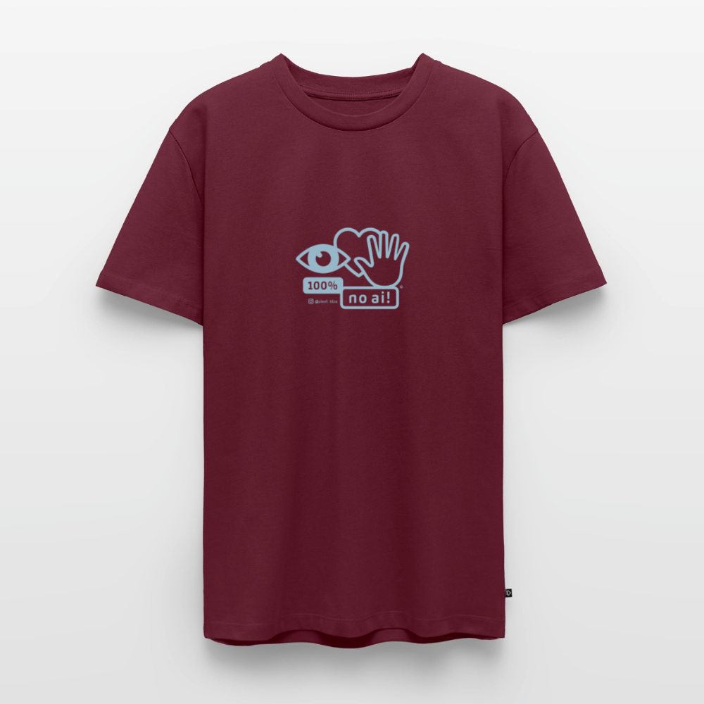 „100% no ai!“ – Men’s Premium T-Shirt - Burgunderrot